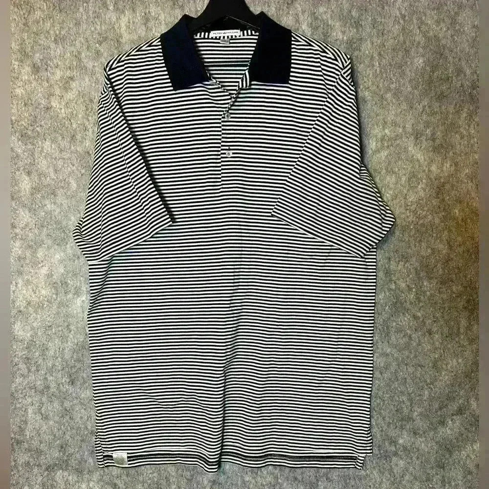 Peter Millar 100% Cotton Striped Polo - Large